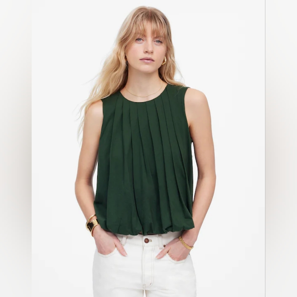 NWT Madewell Sleeveless Crewneck Bubble Top Size XXS